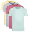 Thumbnail Four plain crew neck T-shirts in pale yellow, blue, mauve and mint.